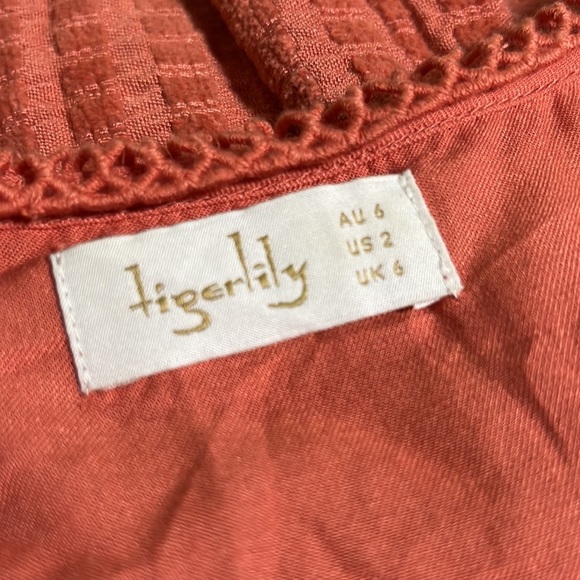 TIGERLILY Maresa Guava Orange Long Sleeve Mini Dress RRP$249 - Picture 15 of 16